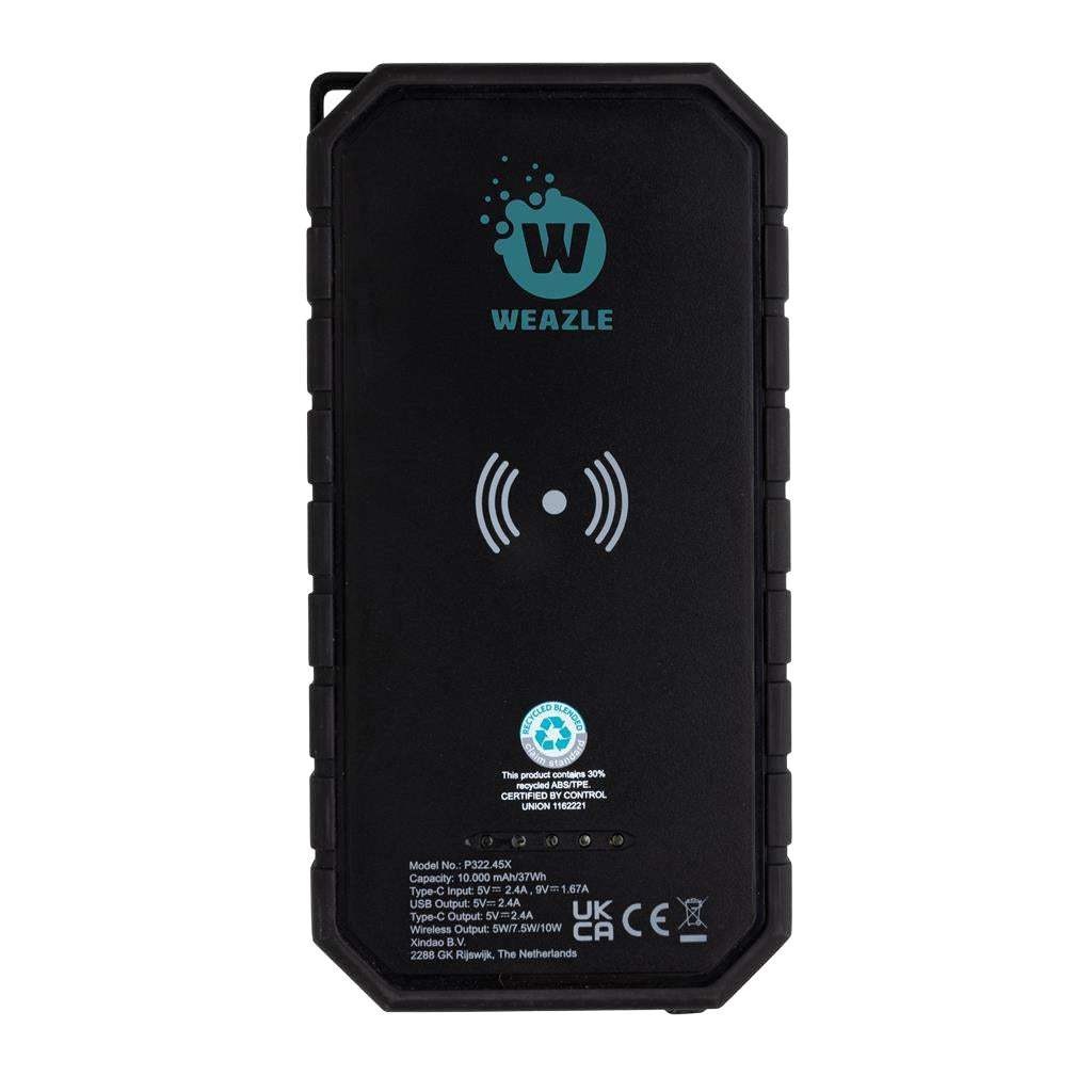 RCS Recycled Plastic Solar Powerbank with 10W Wireless