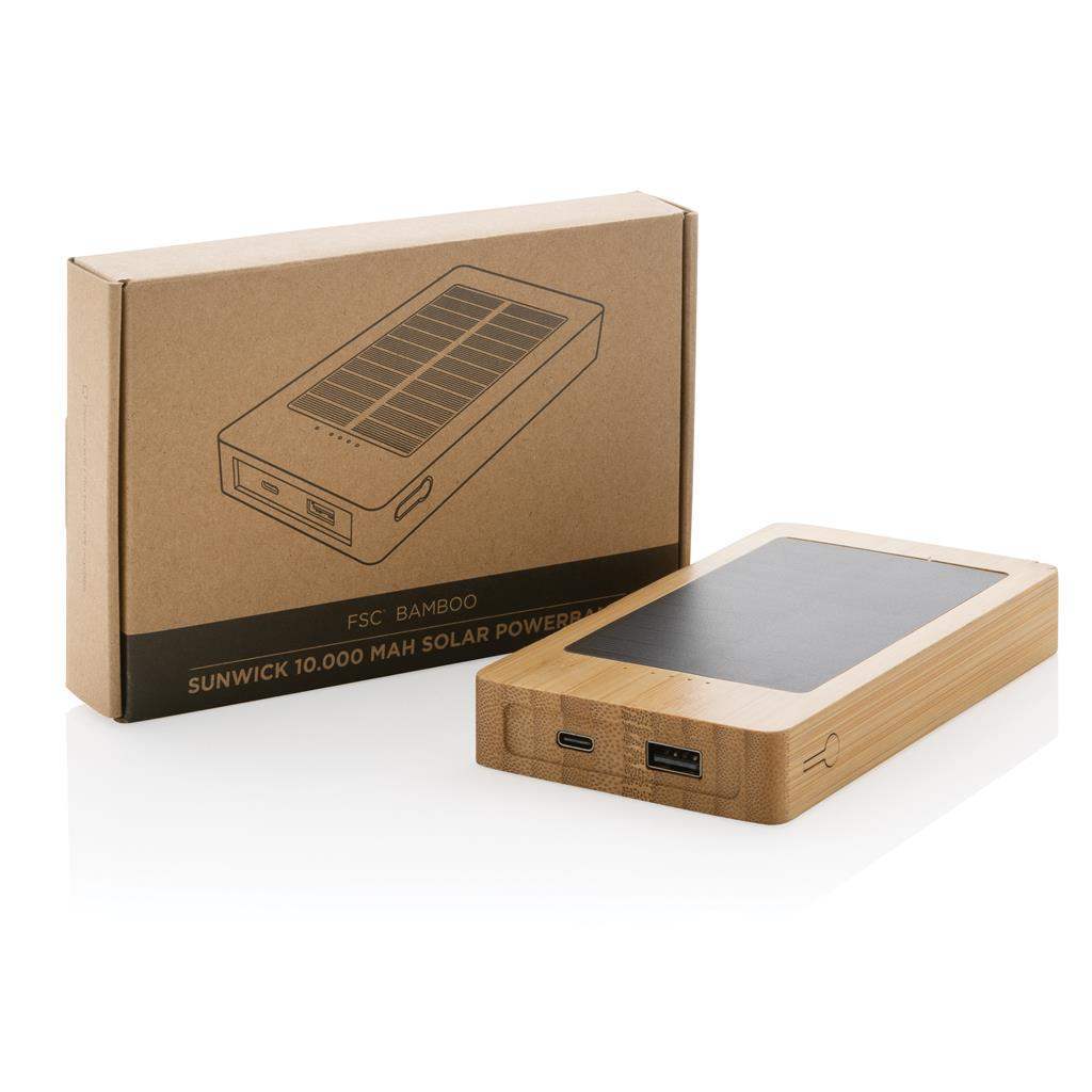 Sunwick 10.000 mAh Bamboo Solar Powerbank