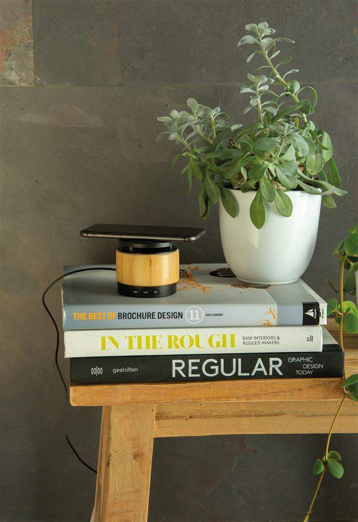 Bamboo Wireless Charger Speaker