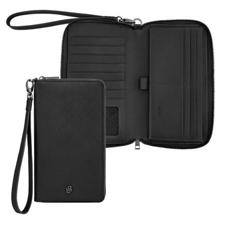 Double B Saffiano Passport Wallet by Hugo Boss