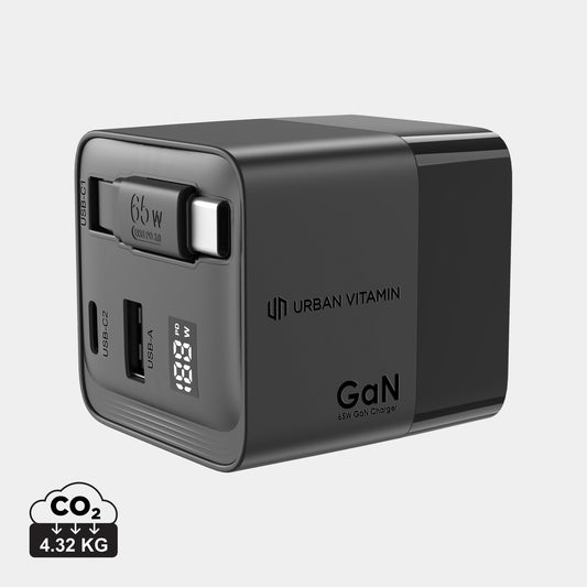Mendocino 65W GaN charger retractable cable