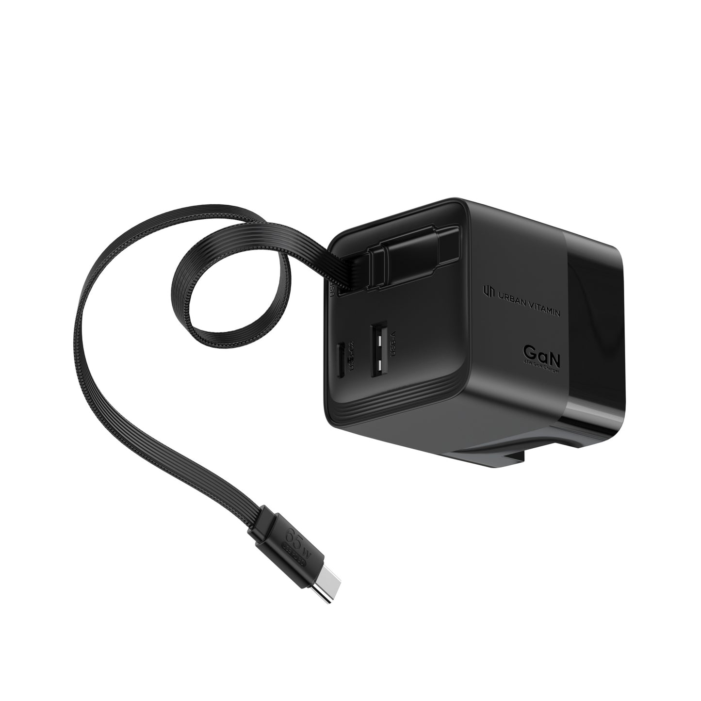 Mendocino 65W GaN charger retractable cable