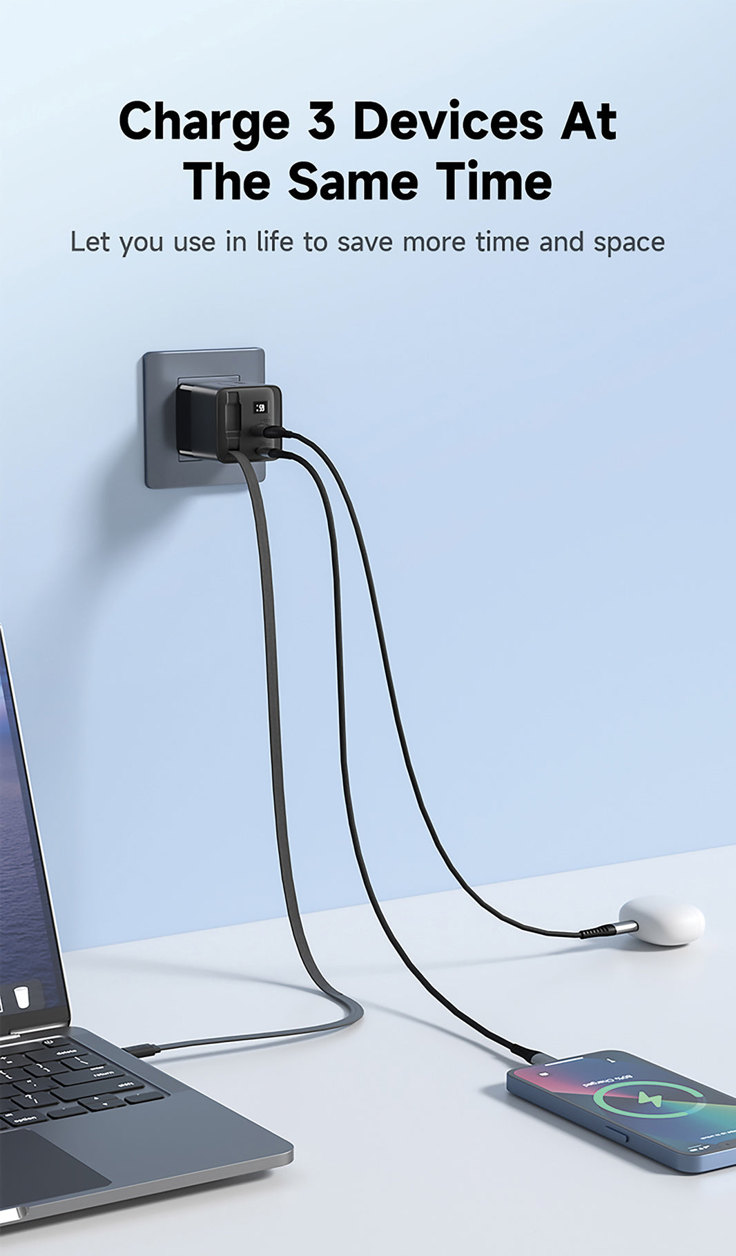 Mendocino 65W GaN charger retractable cable