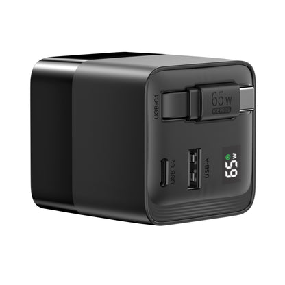 Mendocino 65W GaN charger retractable cable