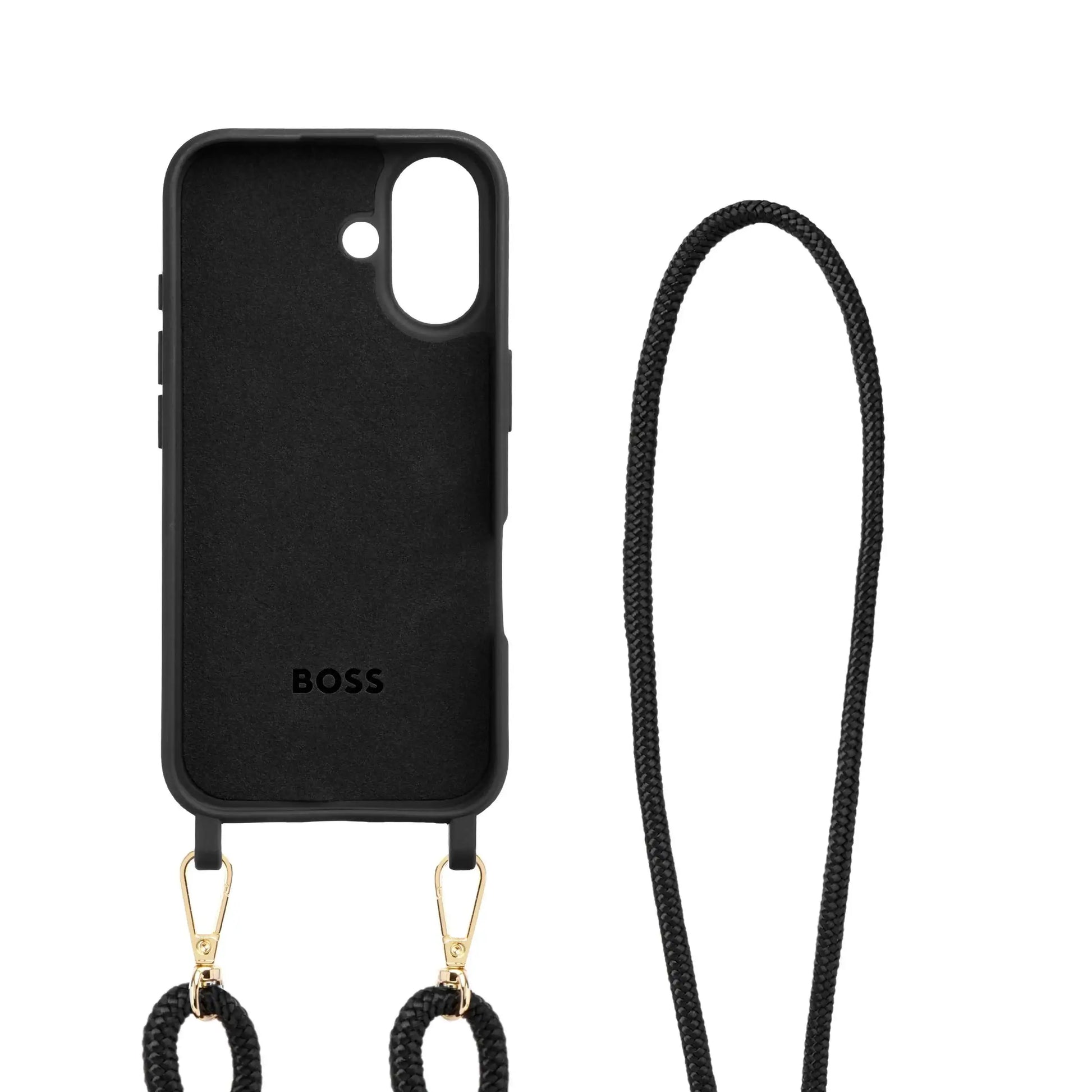 Double B Black & Gold iPhone 16 Case by Hugo Boss