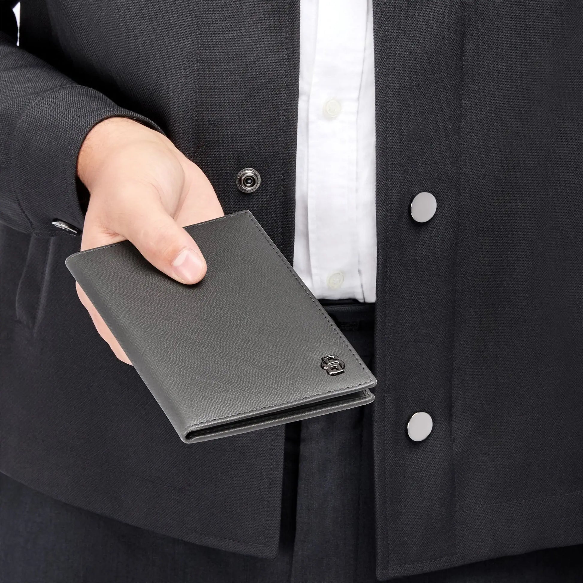 Double B Saffiano Passport Holder by Hugo Boss