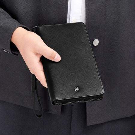 Double B Saffiano Passport Wallet by Hugo Boss