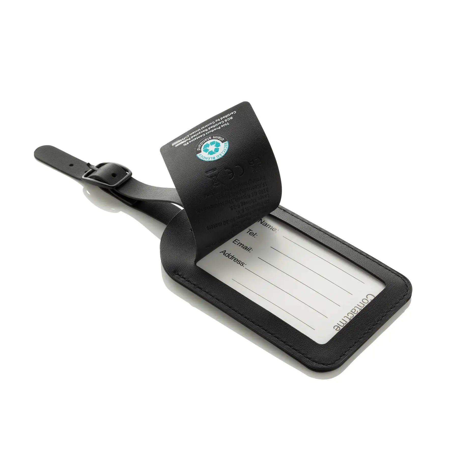 Globefind RCSrPolyester luggage tag with worldwide locating