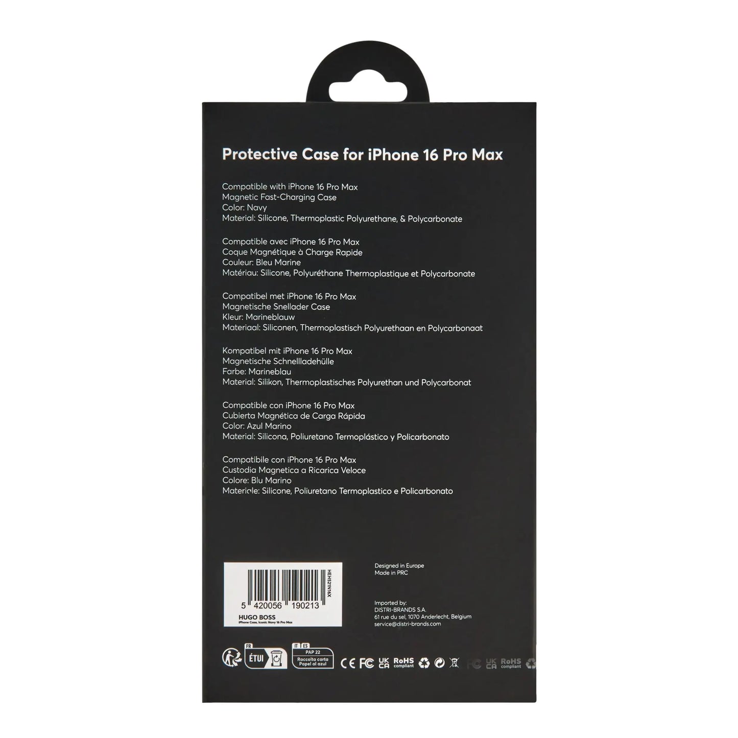 Iconic Navy iPhone 16 Case by Hugo Boss