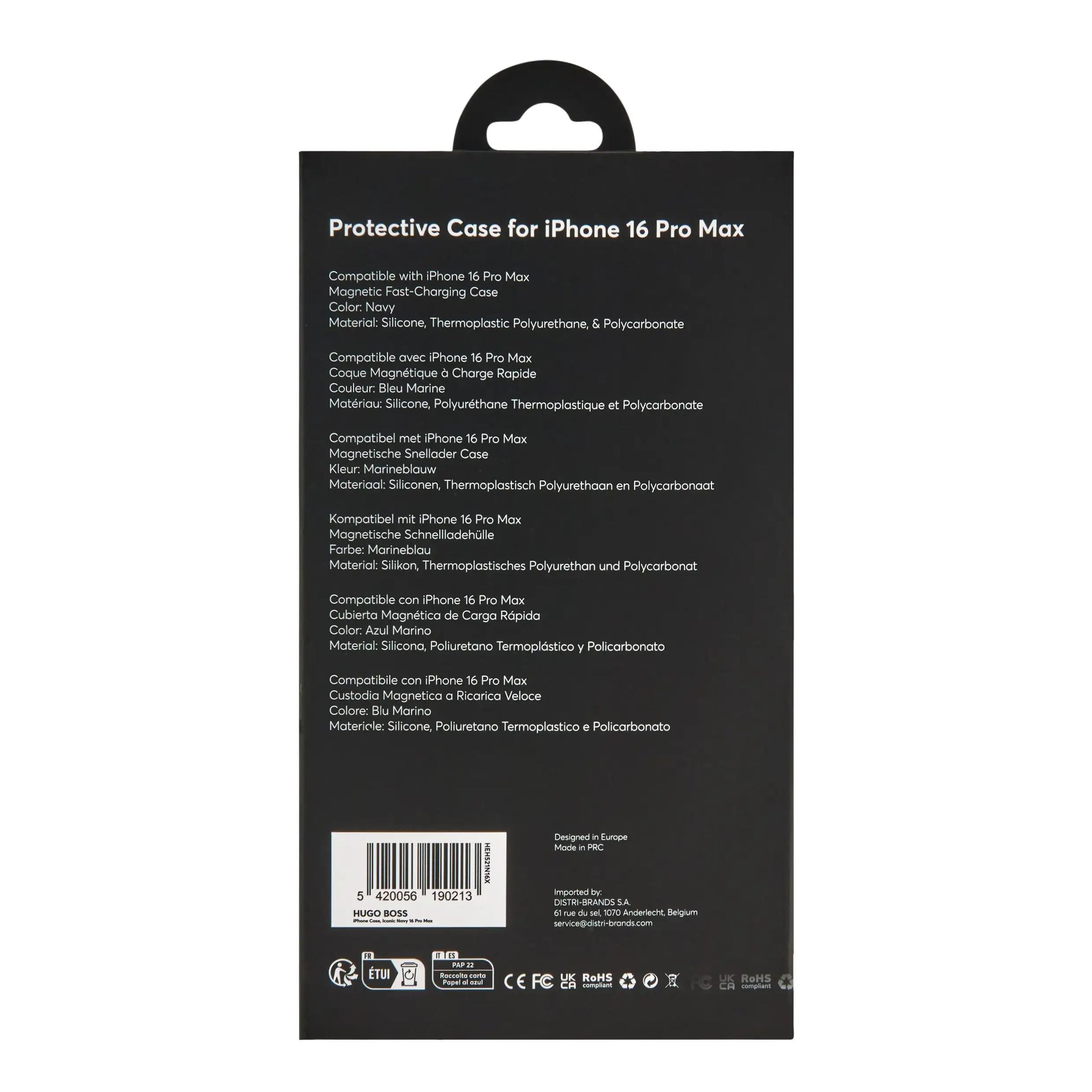 Iconic Navy iPhone 16 Case by Hugo Boss