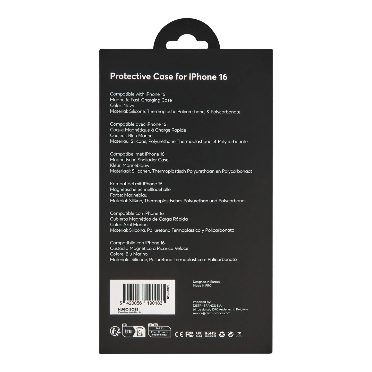 Iconic Navy iPhone 16 Case by Hugo Boss