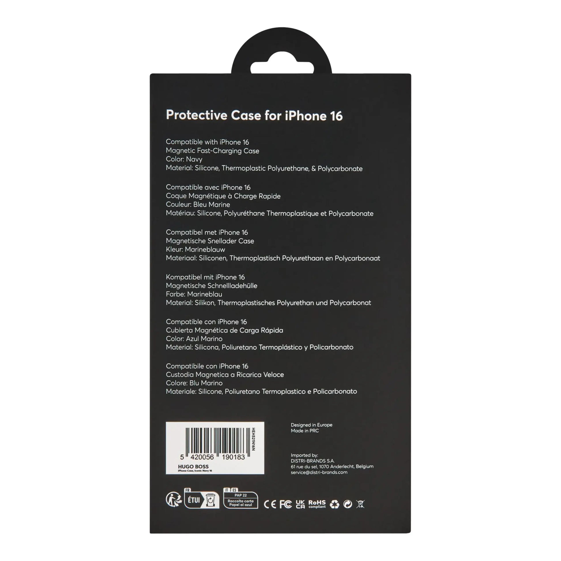 Iconic Navy iPhone 16 Case by Hugo Boss