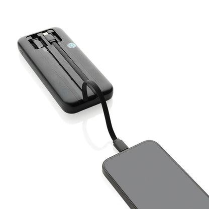Turbopack RCS rplastic powerbank 10.000 integrated cables