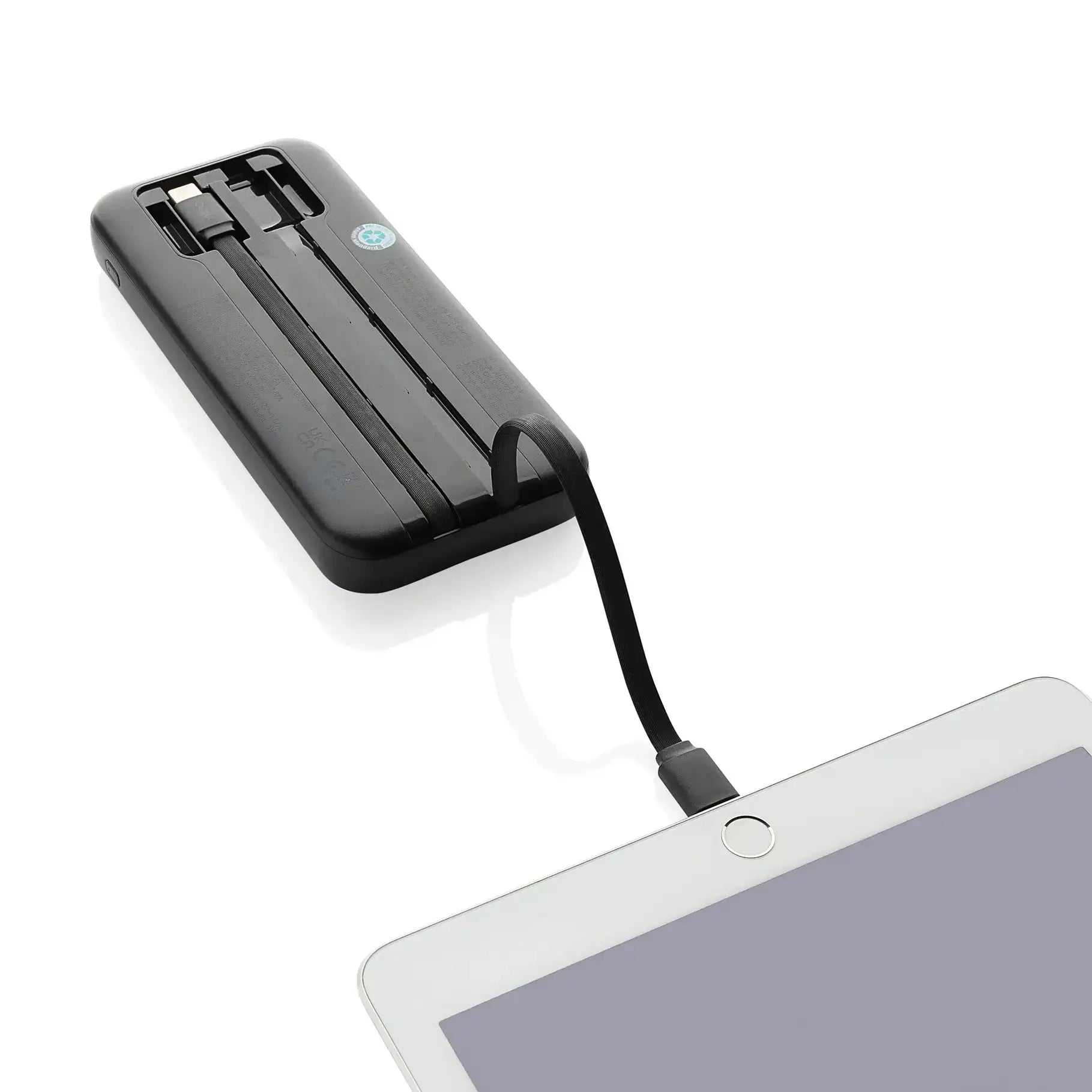 Turbopack RCS rplastic powerbank 10.000 integrated cables