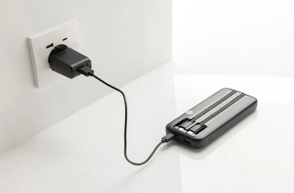 Turbopack RCS rplastic powerbank 10.000 integrated cables