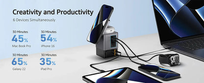 Urban Vitamin Sacramento 105W GAN charger+retractable cables