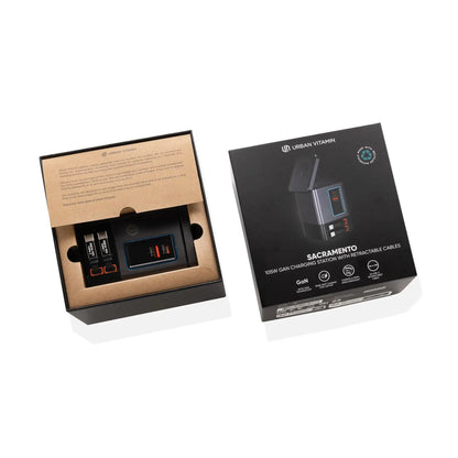 Urban Vitamin Sacramento 105W GAN charger+retractable cables