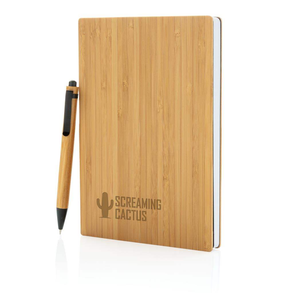 A5 Bamboo Notebook & Pen Set - The Luxury Promotional Gifts Company Limited