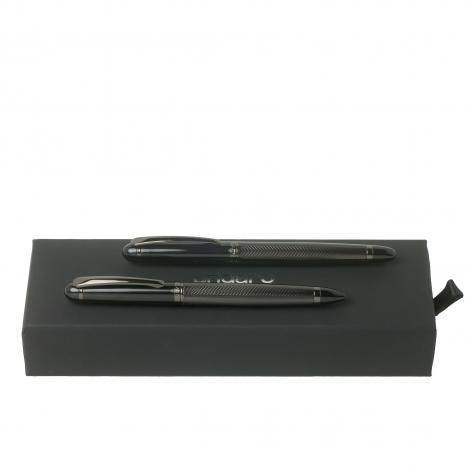 Alesso Rollerball and Ballpoint Pen in Black by Ungaro - The Luxury Promotional Gifts Company Limited