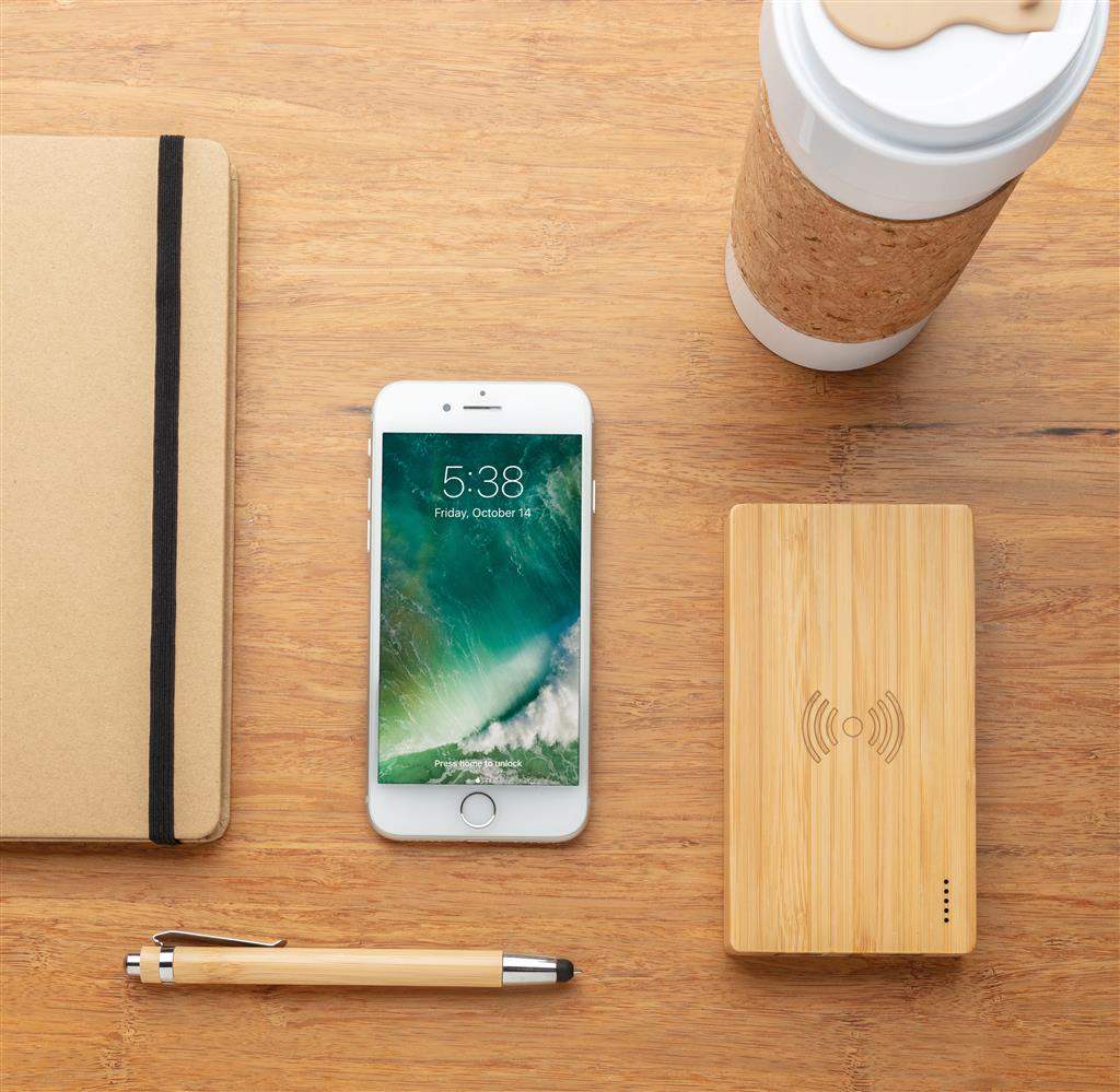 Bamboo 4.000 mAh Wireless 5W Powerbank - The Luxury Promotional Gifts Company Limited