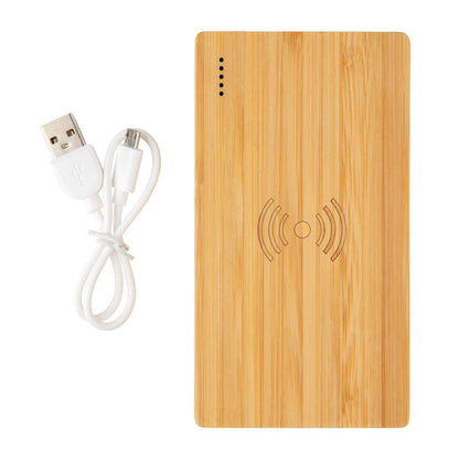 Bamboo 4.000 mAh Wireless 5W Powerbank - The Luxury Promotional Gifts Company Limited