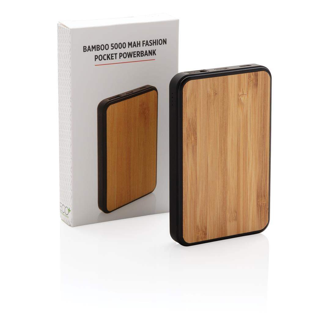 Bamboo 5.000 mAh Fashion Pocket Powerbank - The Luxury Promotional Gifts Company Limited