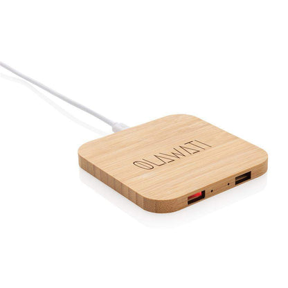 Bamboo 5W Wireless Charger with USB Ports - The Luxury Promotional Gifts Company Limited