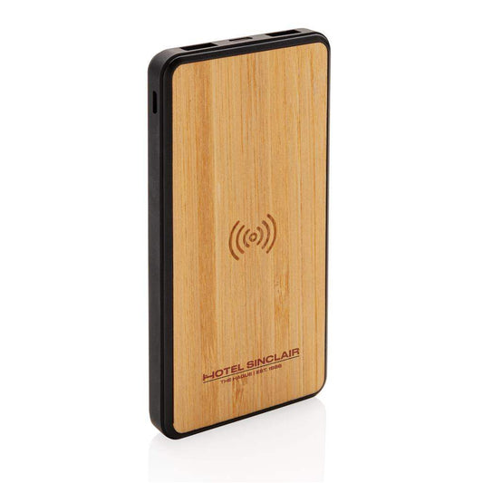 Bamboo 8000 mAh Wireless Charging Fashion Powerbank - The Luxury Promotional Gifts Company Limited