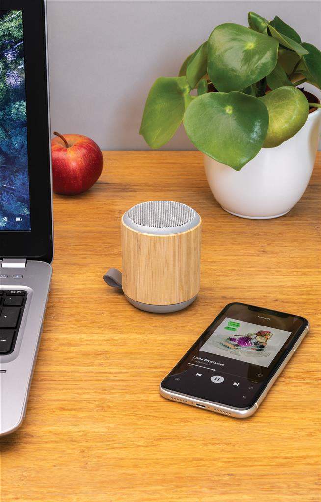 Bamboo and Fabric 3W Wireless Speaker - The Luxury Promotional Gifts Company Limited