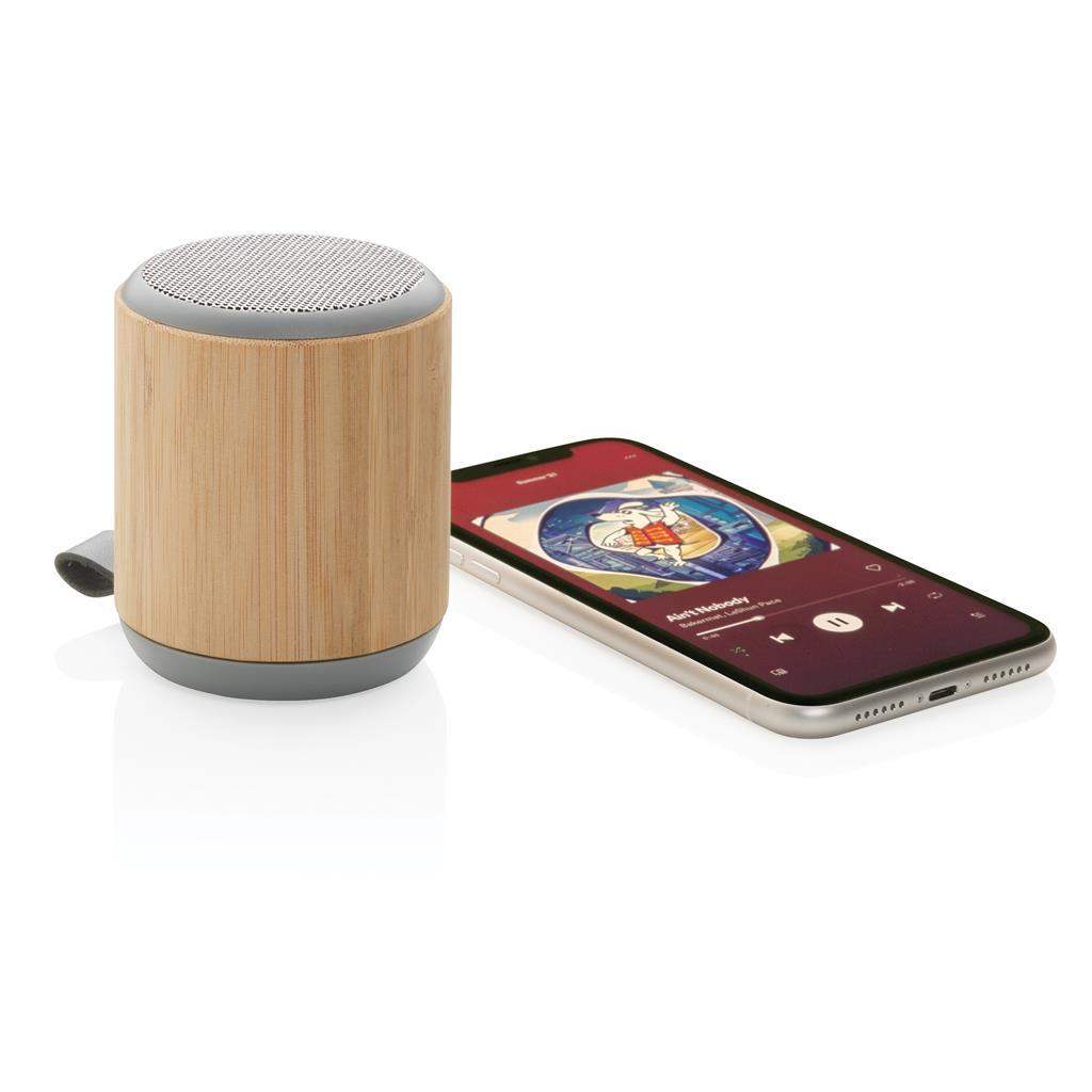 Bamboo and Fabric 3W Wireless Speaker - The Luxury Promotional Gifts Company Limited