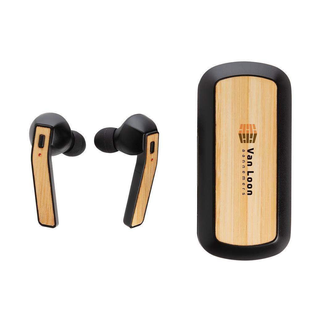 Bamboo Free Flow TWS earbuds in case - The Luxury Promotional Gifts Company Limited