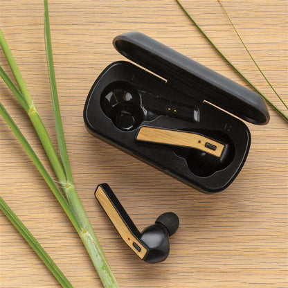 Bamboo Free Flow TWS earbuds in case - The Luxury Promotional Gifts Company Limited