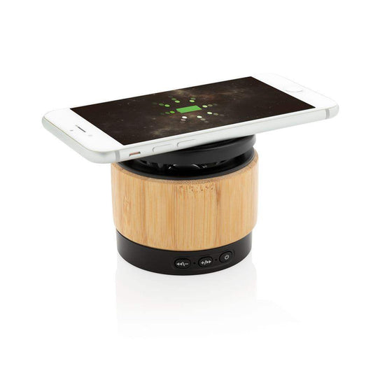 Bamboo Wireless Charger Speaker - The Luxury Promotional Gifts Company Limited