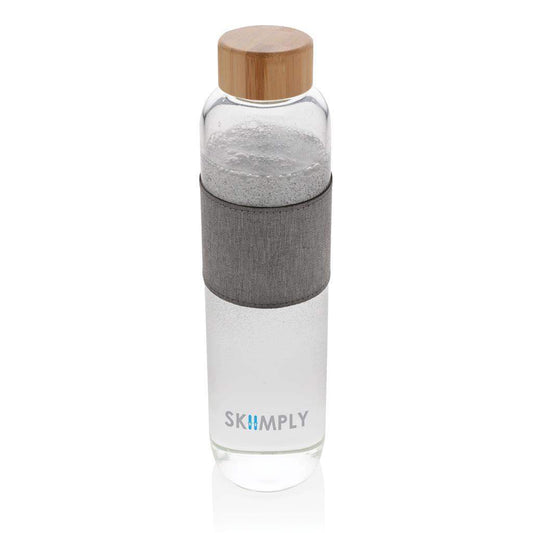 Borosilicate Glass Bottle with Bamboo Lid - The Luxury Promotional Gifts Company Limited