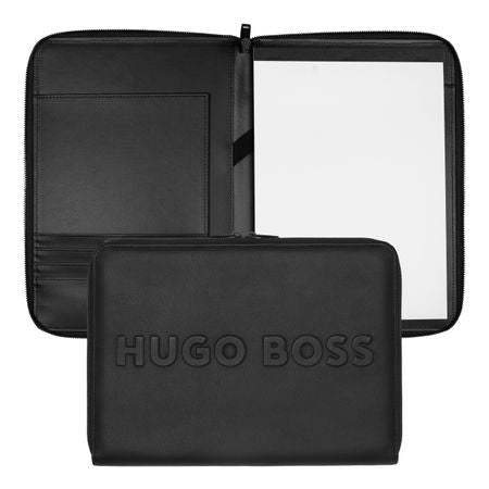 Conference Folder Zip A4 Label Black by Hugo Boss - The Luxury Promotional Gifts Company Limited
