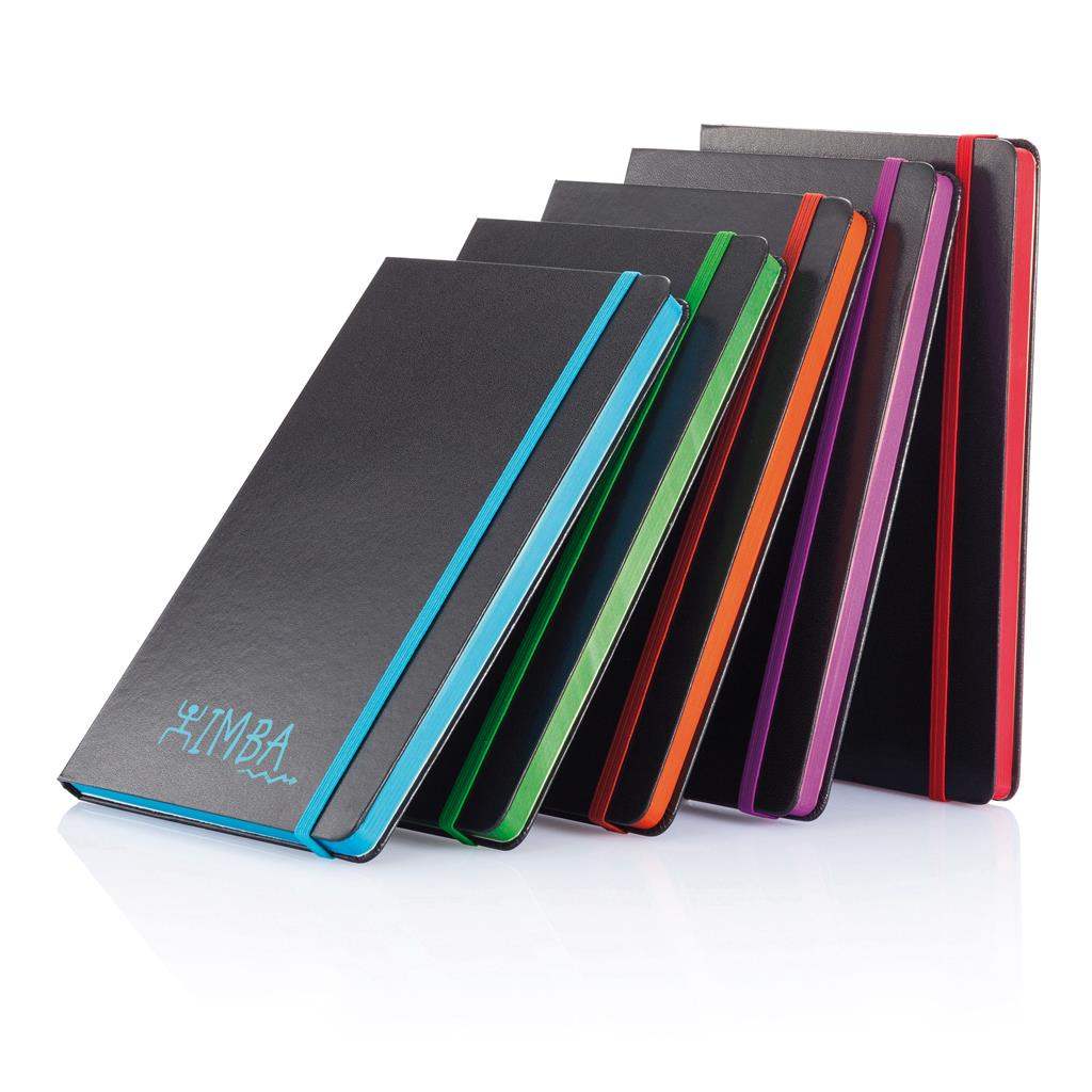 Deluxe hardcover A5 notebook with coloured side - The Luxury Promotional Gifts Company Limited