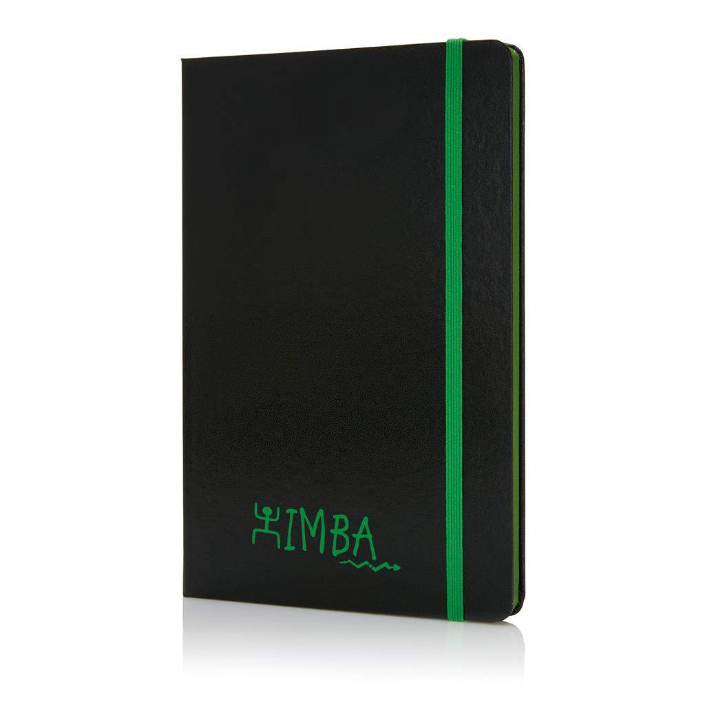 Deluxe hardcover A5 notebook with coloured side - The Luxury Promotional Gifts Company Limited