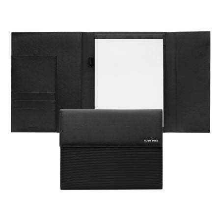 Folder A4 Pinstripe Black by Hugo Boss - The Luxury Promotional Gifts Company Limited