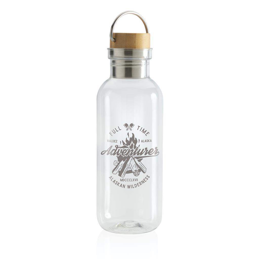 GRS RPET Bottle with FSC Bamboo Lid and Handle