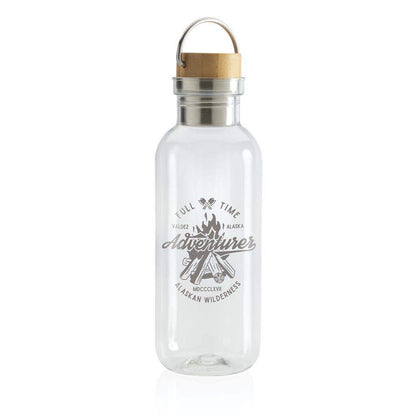 GRS RPET Bottle with FSC Bamboo Lid and Handle