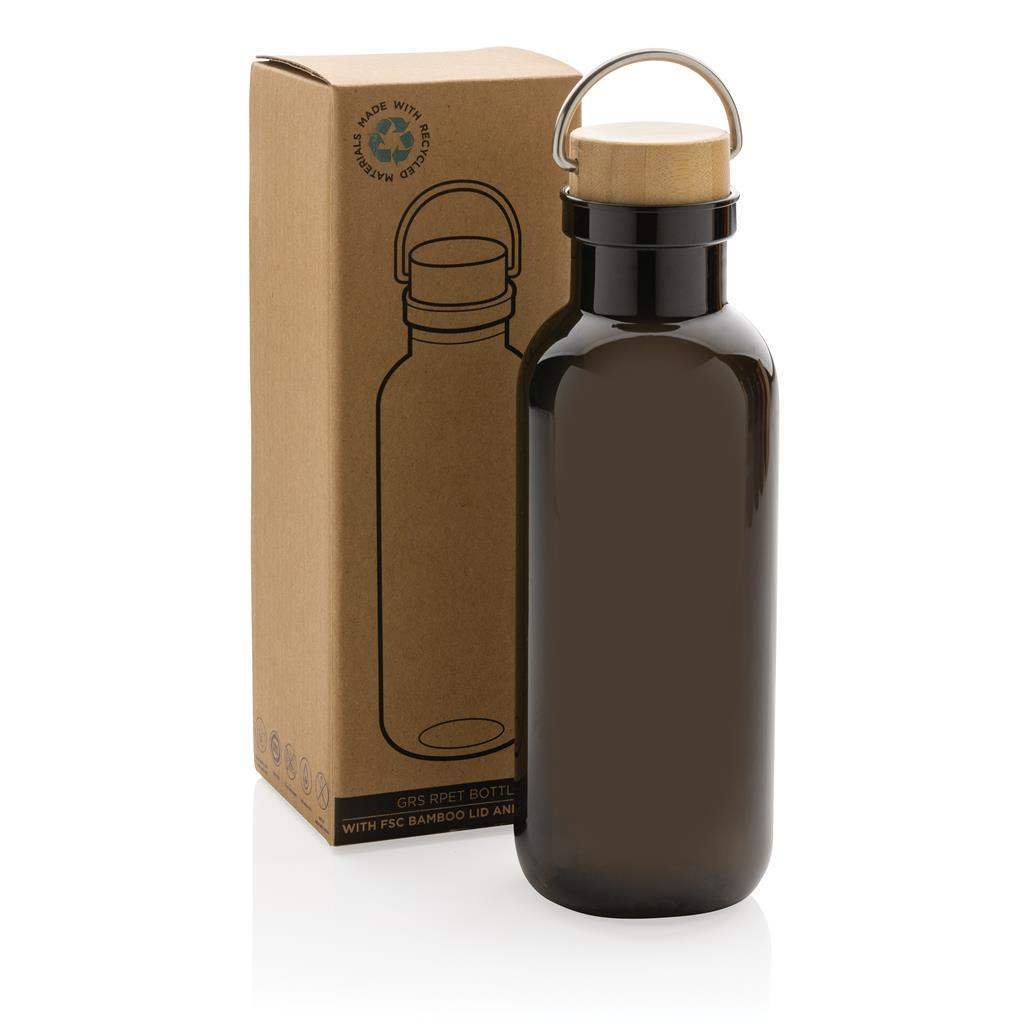 GRS RPET Bottle with FSC Bamboo Lid and Handle