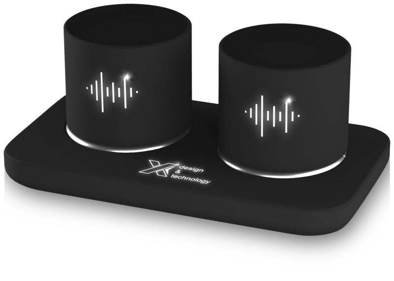 S40 Light-up Dual Stereo Speaker Station - The Luxury Promotional Gifts Company Limited