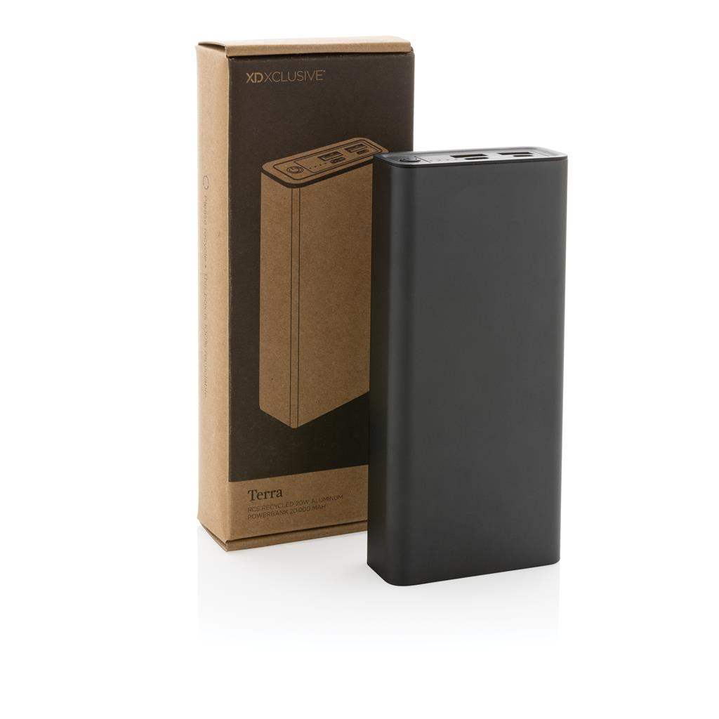 Terra RCS recycled 20W aluminium powerbank 20.000 mAh - The Luxury Promotional Gifts Company Limited